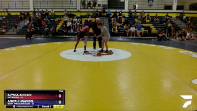 110 lbs Round 3 (6 Team) - Alyssa Archer, Mayhem WC vs Aniyah Hawkins, Bison Takedown Club