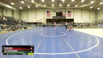 145 lbs Round 3 (3 Team) - Jack Bourgeois, Chautauqua Lake-Westfield-Panama vs Tyler Roe, Tioga Sr HS