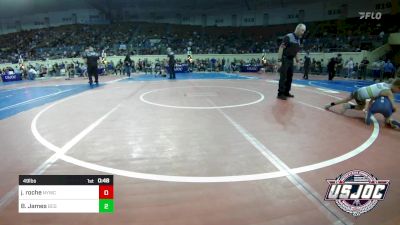 49 lbs Round Of 32 - Joshua Roche, Newcastle Youth Wrestling vs Baker James, Blaine County Grapplers