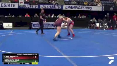 170 lbs Cons. Semi - Cara Broadus, Sacred Heart vs Brooklyn Hays, Augsburg University