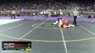 D3-190 lbs Cons. Round 2 - Davin George, Quincy HS vs Mikey Brooks, Laingsburg HS