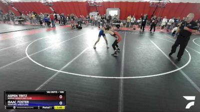 106 lbs Cons. Semi - Aspen Tritz, Rapids Wrestling Club vs Isaac Foster, Aviators Wrestling