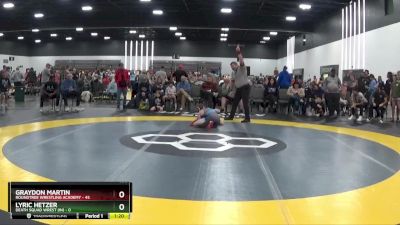 100 lbs Quarterfinals (8 Team) - Graydon Martin, Roundtree Wrestling Academy vs Lyric Hetzer, Death Squad Wrest (IN)