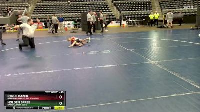 45 lbs Cons. Round 5 - Holden Spree, Davis County Elite vs Syrus Bazer, Nebraska Wrestling Academy