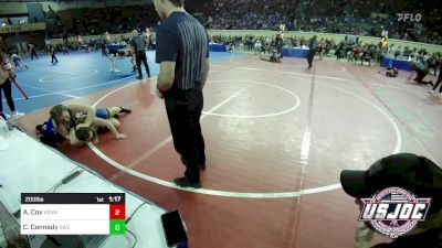 200 lbs Quarterfinal - Andrea Cox, Hennessey Takedown Club vs Chandler Cannady, Salina Wrestling Club