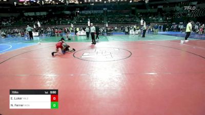 70 lbs Consi Of 8 #2 - Ethan Luker, Yale Street Wrestling Club vs Noah Ferrer, Iron Horse