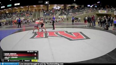 145 lbs Cons. Round 2 - Gage Gibson, Roseburg High School vs Arley Lebard, Tombey