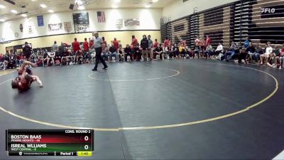 126 lbs Semis & Wb (16 Team) - Boston Baas, Prairie Heights vs Isreal Wlliams, West Central