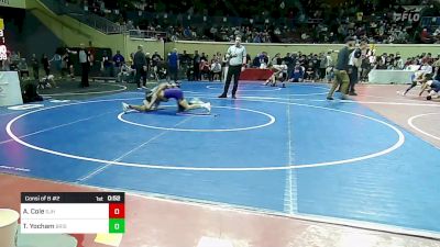 96 lbs Consi Of 8 #2 - Alex Cole, Sapulpa Junior High vs Ty Yocham, Bristow