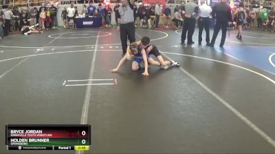 76 lbs Semifinal - Bryce Jordan, Greenville Youth Wrestling vs Holden Brunner, Springboro