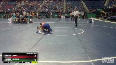 2A 120 lbs Champ. Round 1 - Carter Minton, West Wilkes vs Braulio Rayo, Louisburg