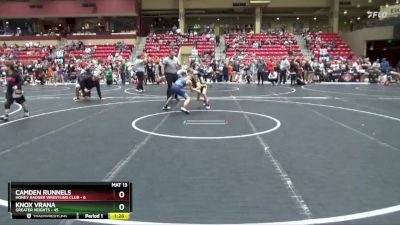 80 lbs Round 5 (6 Team) - Knox Vrana, Greater Heights vs Camden Runnels, Honey Badger Wrestling Club