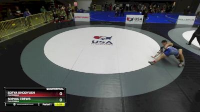 140 lbs Quarterfinal - Sofya Khodyush, California vs Sophia Crews, California