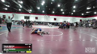 182 lbs Quarterfinal - Bryan Romero, JW North vs Talha Bektas, Calvary Chapel SA