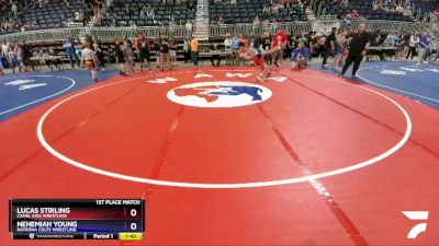 97 lbs 1st Place Match - Lucas Stirling, Camel Kids Wrestling vs Nehemiah Young, Natrona Colts Wrestling