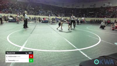 58 lbs Round Of 32 - Dallas Halbmaier, Davenport Youth Wrestling vs Laken Cassady, Blackwell Wrestling Club