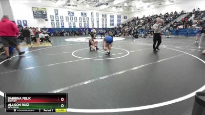 130 lbs Champ. Round 1 - Allison Ruiz, Alta Loma vs Sabrina Felix, Downey