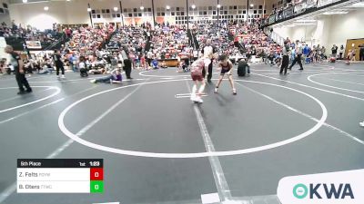 70 lbs 5th Place - Zachariah Felts, Fort Gibson Youth Wrestling vs Brayden Otero, Team Tulsa Wrestling Club