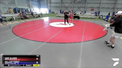 106 lbs 2nd Wrestleback (16 Team) - Jake Glaser, North Dakota Blue vs William Yordy, Pennsylvania Red