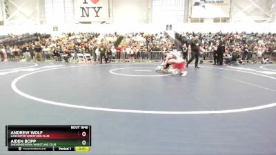 136 lbs Cons. Round 3 - Andrew Wolf, Lancaster Wrestling Club vs Aiden Bopp, Shenendehowa Wrestling Club