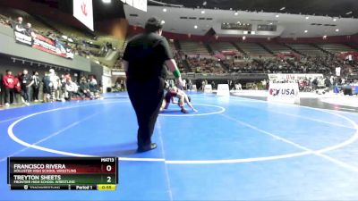 132 lbs Champ. Round 2 - Treyton Sheets, Frontier High School Wrestling vs Francisco Rivera, Hollister High School Wrestling