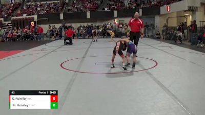 43 lbs Cons. Round 4 - Harrison Hensley, Spartan Youth Wrestling Club vs Kalayden Fulwiler, Ronan Wrestling Club