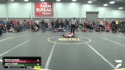 49 lbs Semifinal - Bryce Krisher, Matoaca Youth Wrestling Club vs Aidyn Crabb, Riverheads Youth Wrestling