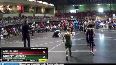 56 lbs Champ. Round 1 - Barrett Jacobsen, Wisner Rec Wrestling Club vs Abel Filipek, Milford Wrestling Club