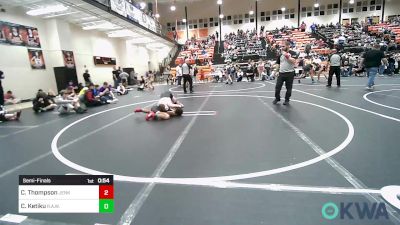 100 lbs Semifinal - Champ Thompson, Jenks Trojan Wrestling Club vs Christian Ketiku, R.A.W.