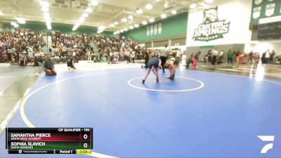 150 lbs Champ. Round 2 - Samantha Pierce, Santa Rosa Academy vs Sophia Slavich, Santa Barbara