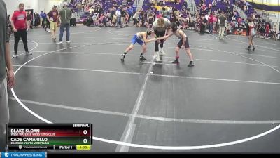 55 lbs Semifinal - Blake Sloan, West Wateree Wrestling Club vs Cade Camarillo, Eastside Youth Wrestling