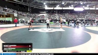 160 lbs Prelim - Wyatt Hanssen, Wasatch Utah vs Zach Resendiz, American Falls