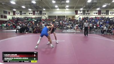 120 lbs Cons. Round 3 - Lucas Cayler, Clarion-Goldfield-Dows vs Robinson Baredes-Morado, West Liberty