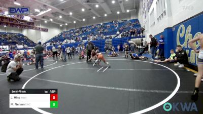 90 lbs Semifinal - Joe Hinz, Weatherford Youth Wrestling vs Montra Nelson, Cowboy Wrestling Club