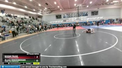 140 lbs 1st Place Match - Boone Frude, Wyoming Unattached vs Elijah Rinkenberger, Camel Kids Wrestling