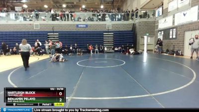 54/58 3rd Place Match - Benjamin Pelayo, East Idaho Elite vs Hartleigh Block, Team Real Life