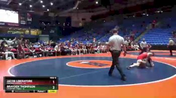 170 lbs Quarterfinals (8 Team) - Brayden Thompson, Lockport (Twp.) vs Jacob Liberatore, Chicago (Marist)