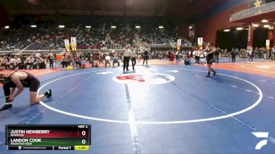 3A-160 lbs Cons. Round 2 - Landon Cook, Mountain View vs Justin Newberry, Riverton