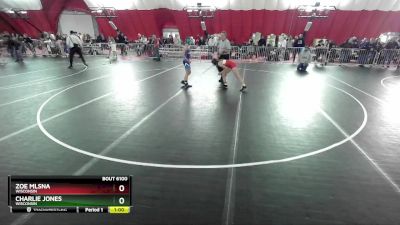 93-97 lbs Round 5 - Charlie Jones, Wisconsin vs Zoe Mlsna, Wisconsin