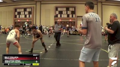 138 lbs Semis & 1st Wrestleback (8 Team) - Sebastian Spina, American MMA & Wrestling vs Billy Colloca, Pro Ex/Prestige