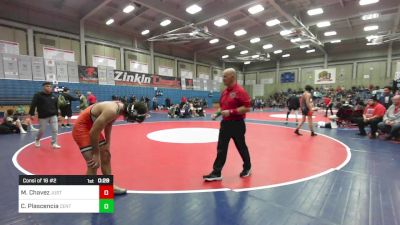 126 lbs Consi Of 16 #2 - Matthew Chavez, Justin Garza vs Cairo Plascencia, Central