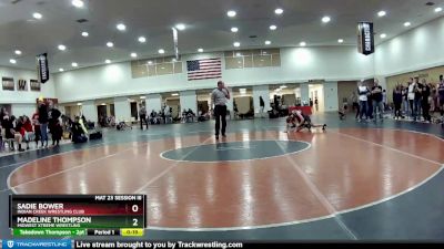 100 lbs 3rd Place Match - Sadie Bower, Indian Creek Wrestling Club vs Madeline Thompson, Midwest Xtreme Wrestling