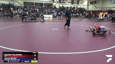 16U-8 lbs Round 2 - Colton Tollefson, FWA vs Peyce McCoy, Dubuque Wrestling Club