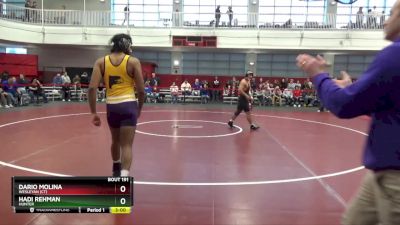 174 lbs Cons. Round 3 - Hadi Rehman, Hunter vs Dario Molina, Wesleyan (CT)