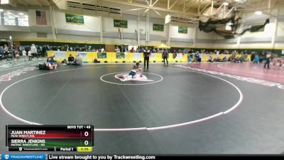 45 lbs Cons. Round 4 - Sierra Jenkins, MATPAC Wrestling - ND vs Juan Martinez, Peak Wrestling