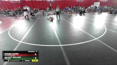 71 lbs Cons. Round 1 - Beckett Bollant, Wisconsin vs Aydden Schrei, Burlington Elite