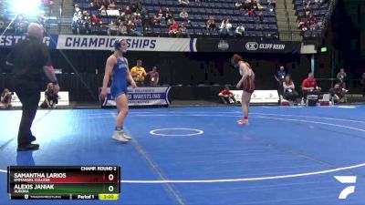 130 lbs Champ. Round 2 - Alexis Janiak, Aurora vs Samantha Larios, Emmanuel College