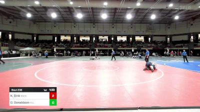 215 lbs Round Of 32 - Kade Sink, Bay Area Christian School vs Dante Donaldson, The Hill School