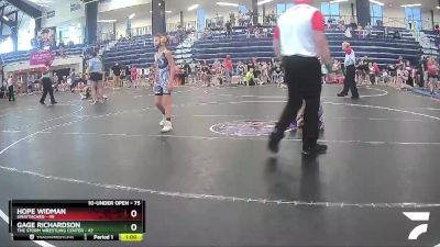 75 lbs Quarterfinal - Gage Richardson, The Storm Wrestling Center vs Hope Widman, Unattached