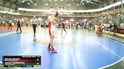 116 lbs Cons. Round 3 - Nolan Weaver, Bellefonte Area Hs vs Mason Vanderpool, Athens Area Hs